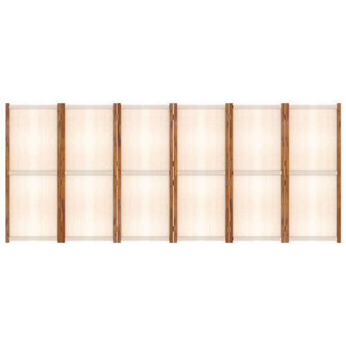 6-panels rumdeler 420x180 cm cremefarvet