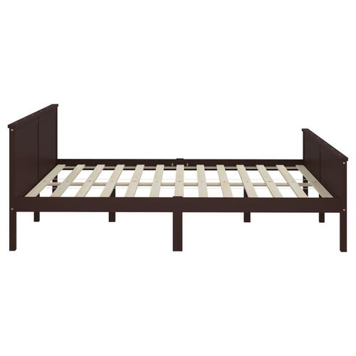 Sengeramme 180x200 cm massivt fyrretræ mørkebrun