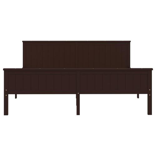 Sengeramme 180x200 cm massivt fyrretræ mørkebrun