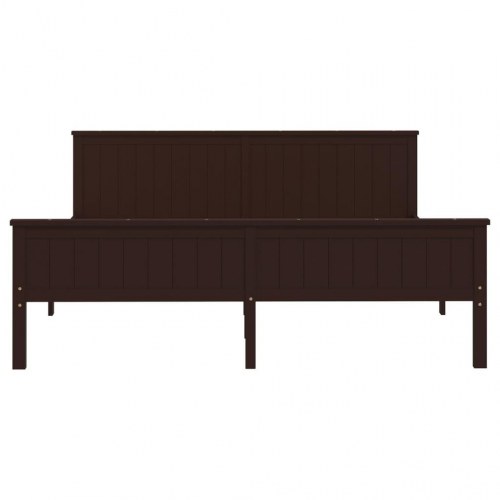 Sengeramme 200x200 cm massivt fyrretræ mørkebrun