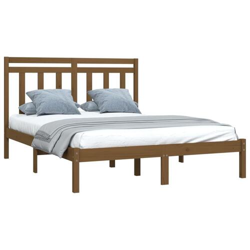 Sengeramme 120x190 cm Small Double massivt træ gyldenbrun