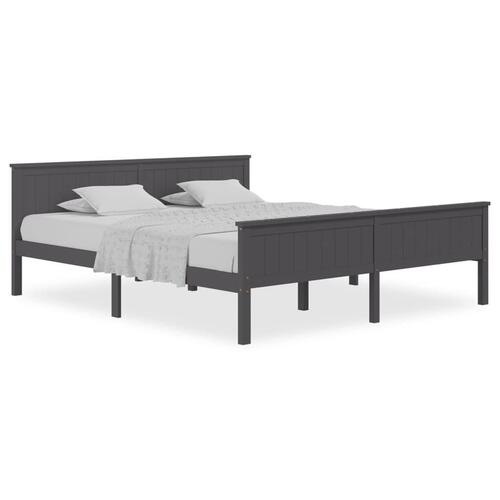Sengeramme 200x200 cm massivt fyrretræ grå