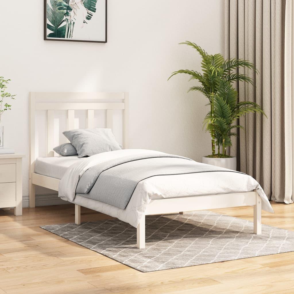Sengeramme 100x200 cm massivt træ hvid