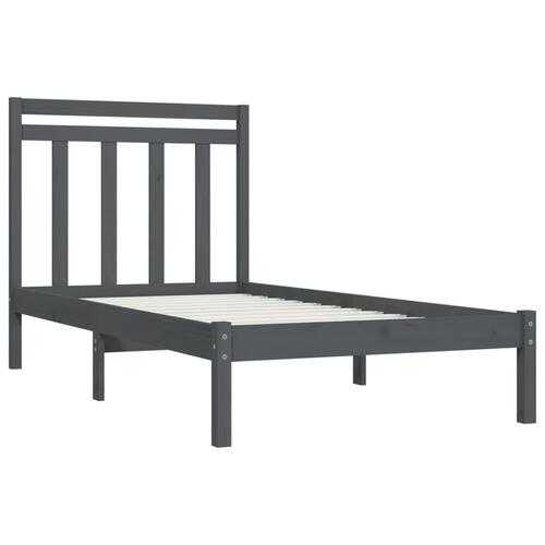 Sengeramme 100x200 cm massivt træ grå
