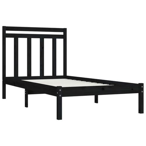 Sengeramme 100x200 cm massivt træ sort