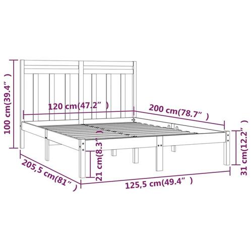 Sengeramme 120x200 cm massivt træ