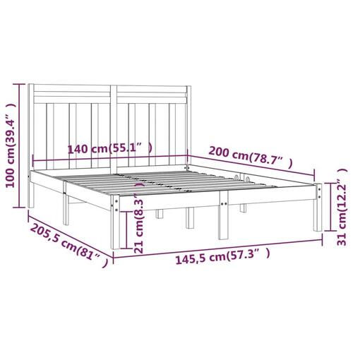 Sengeramme 140x200 cm massivt træ
