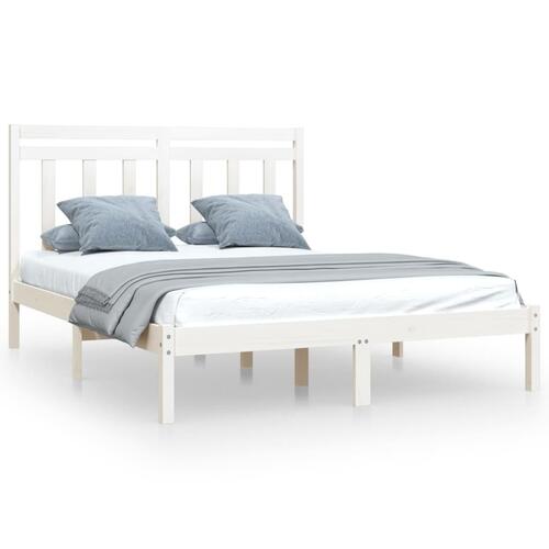 Sengeramme 160x200 cm massivt træ hvid
