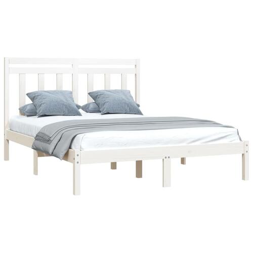 Sengeramme 160x200 cm massivt træ hvid