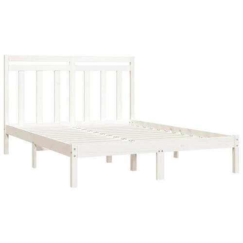 Sengeramme 160x200 cm massivt træ hvid