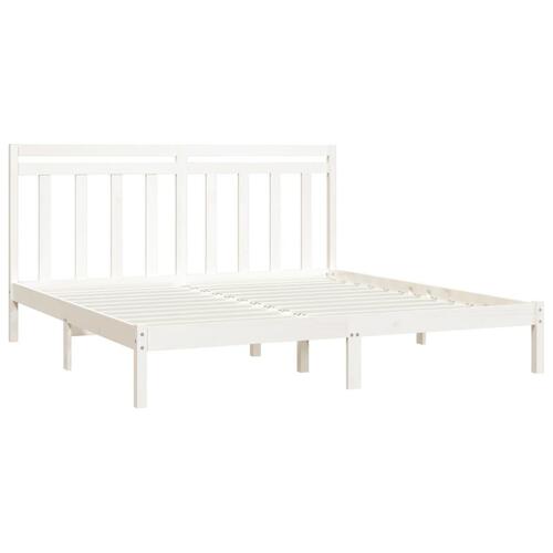 Sengeramme 200x200 cm massivt træ hvid
