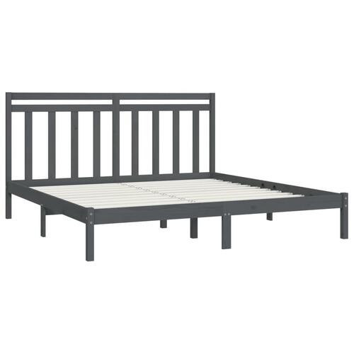 Sengeramme 200x200 cm massivt træ grå