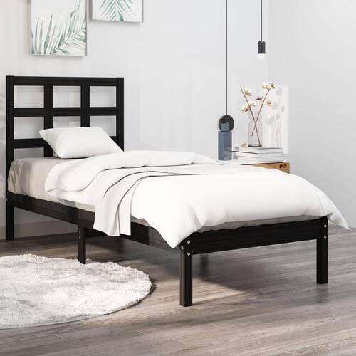 Sengeramme 75x190 cm Small Single massivt træ sort