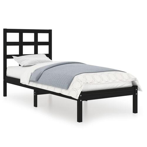 Sengeramme 75x190 cm Small Single massivt træ sort