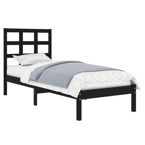 Sengeramme 75x190 cm Small Single massivt træ sort