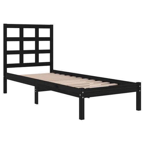 Sengeramme 75x190 cm Small Single massivt træ sort