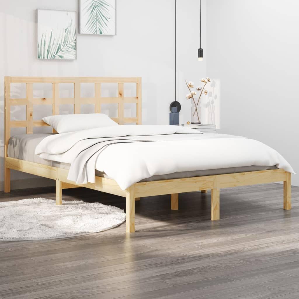 Sengeramme 135x190 cm massivt træ