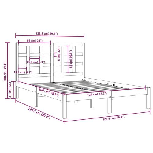 Sengeramme 120x200 cm massivt træ