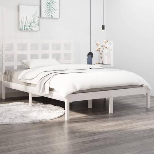 Sengeramme 120x200 cm massivt træ hvid