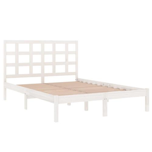 Sengeramme 120x200 cm massivt træ hvid