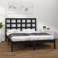 Sengeramme 200x200 cm massivt træ sort