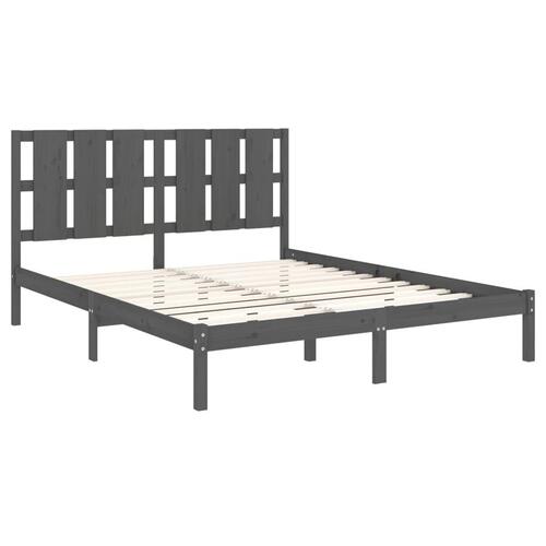 Sengeramme 150x200 cm King Size massivt fyrretræ grå
