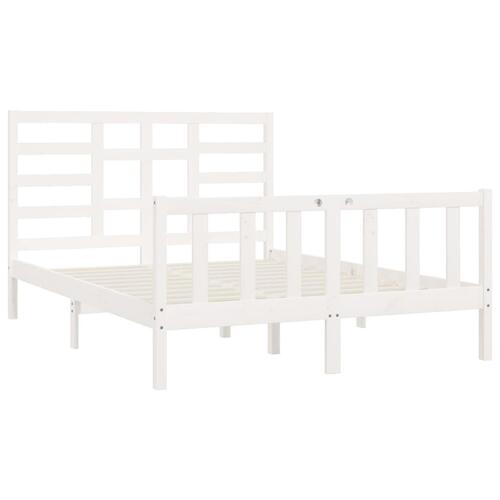 Sengeramme uden madras 120x200 cm massivt fyrretræ hvid