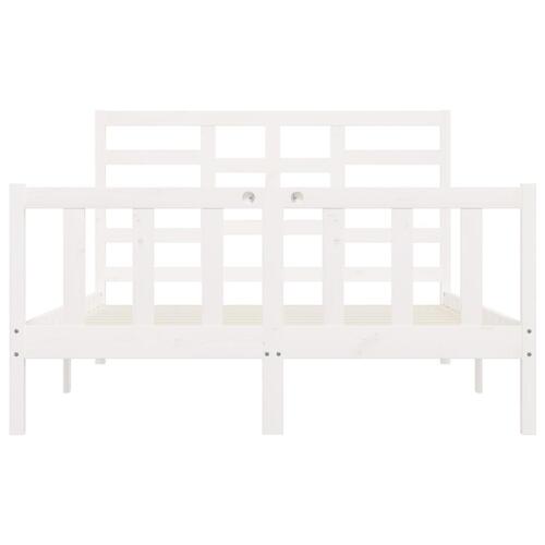 Sengeramme uden madras 120x200 cm massivt fyrretræ hvid