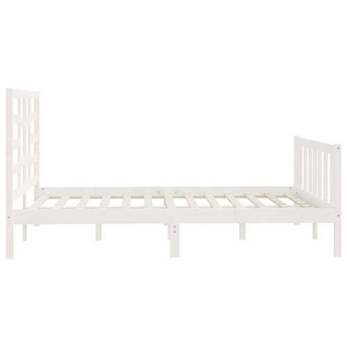 Sengeramme uden madras 120x200 cm massivt fyrretræ hvid