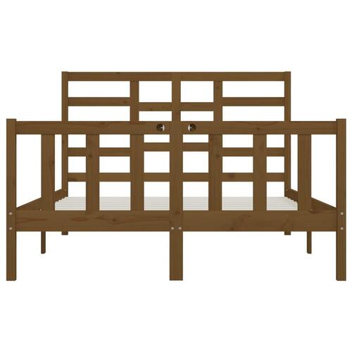 Sengeramme 120x200 cm massivt fyrretræ gyldenbrun