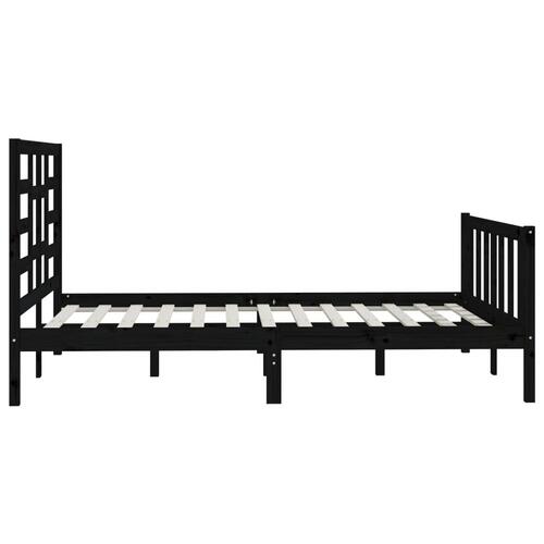 Sengeramme 140x200 cm massivt fyrretræ sort