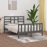 Sengeramme 150x200 cm King Size massivt fyrretræ grå