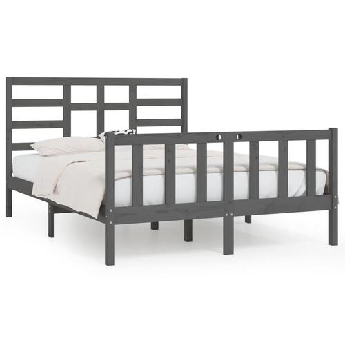 Sengeramme 150x200 cm King Size massivt fyrretræ grå