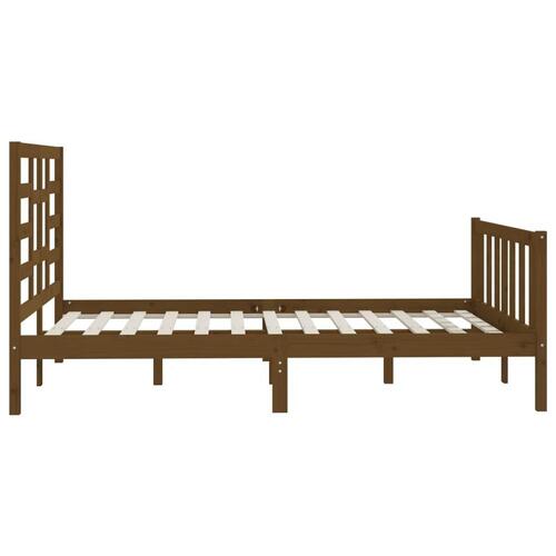 Sengeramme 150x200 cm King Size massivt træ gyldenbrun