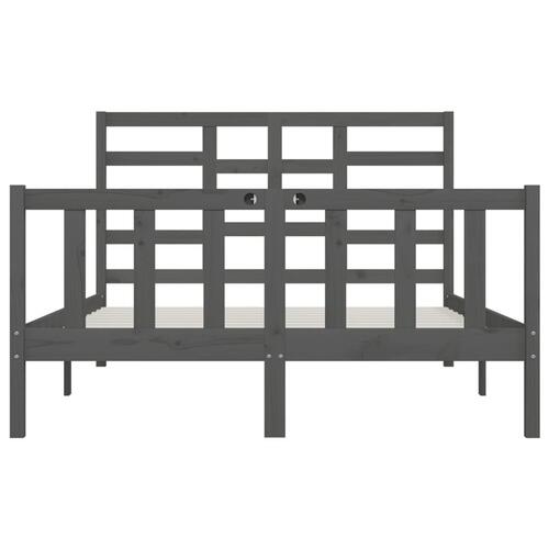 Sengeramme 160x200 cm massivt fyrretræ grå