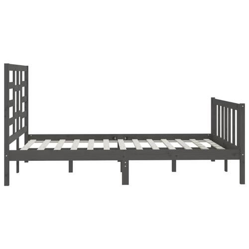 Sengeramme 160x200 cm massivt fyrretræ grå
