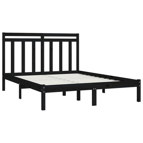 Sengeramme 150x200 cm King Size massivt træ sort