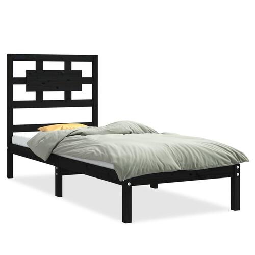 Sengeramme 75x190 cm Small Single massivt træ sort