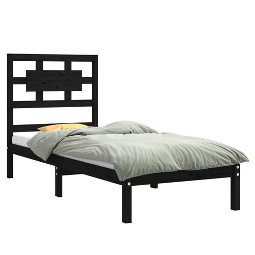 Sengeramme 75x190 cm Small Single massivt træ sort