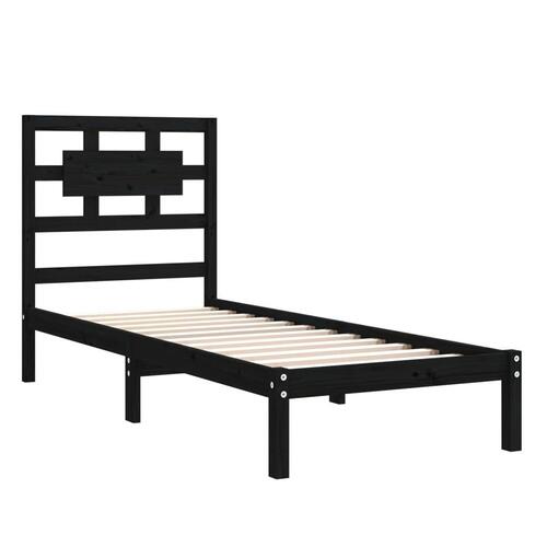 Sengeramme 75x190 cm Small Single massivt træ sort