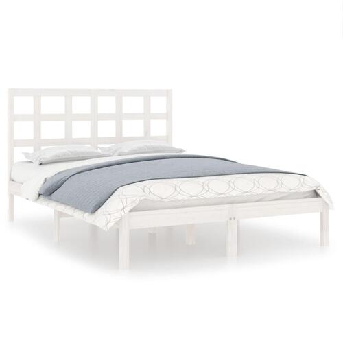 Sengeramme 150x200 cm King Size massivt fyrretræ hvid