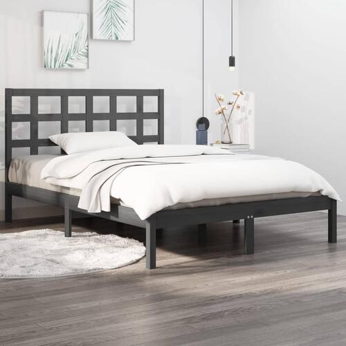 Sengeramme 150x200 cm King Size massivt fyrretræ grå