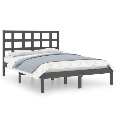 Sengeramme 150x200 cm King Size massivt fyrretræ grå