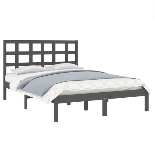 Sengeramme 150x200 cm King Size massivt fyrretræ grå