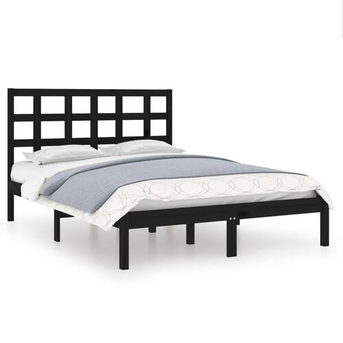 Sengeramme 150x200 cm King Size massivt træ sort