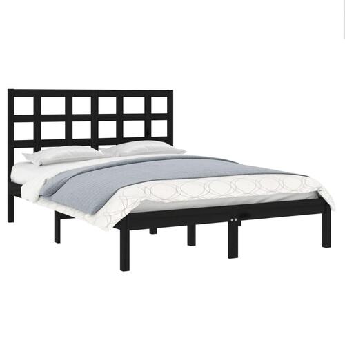 Sengeramme 150x200 cm King Size massivt træ sort