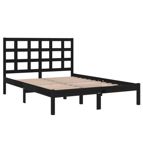Sengeramme 150x200 cm King Size massivt træ sort