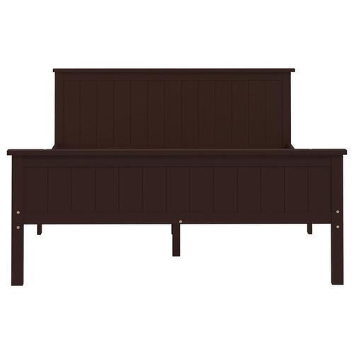 Sengeramme 120x200 cm massivt fyrretræ mørkebrun
