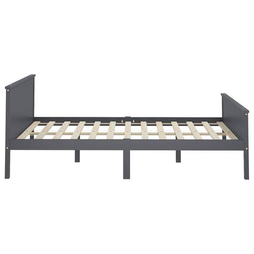 Sengeramme 160x200 cm massivt fyrretræ grå