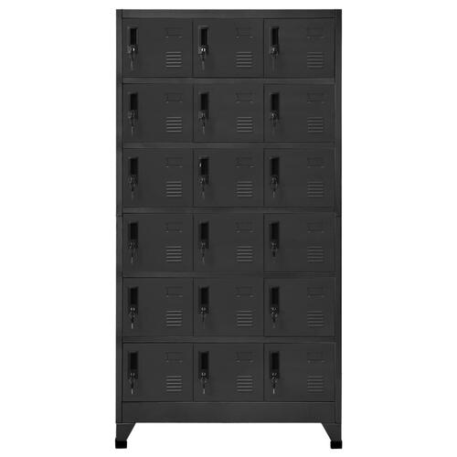 Skab 90x40x180 cm stål antracitgrå
